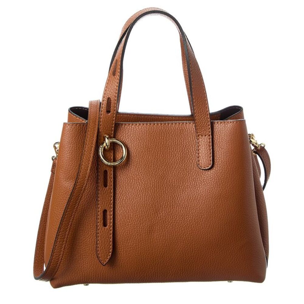 Italian Leather Top Handle Bag, Brown